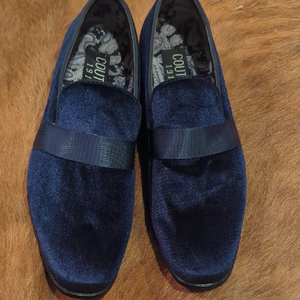 Blue Suede Couture Loafers